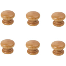Wooden Cabinet Knobs Beech Mushroom Style 4 Pcs