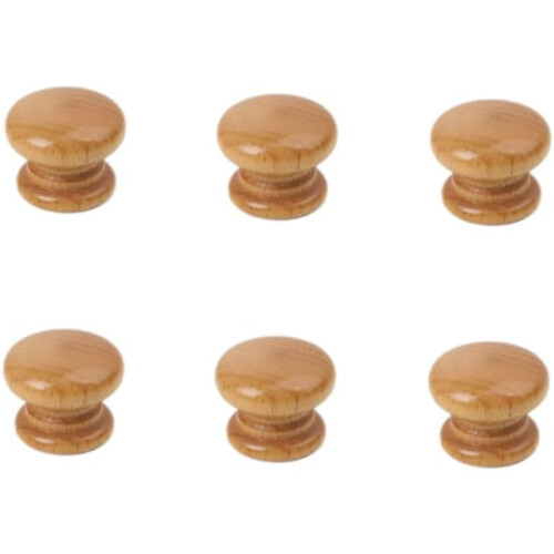 Wooden Cabinet Knobs Beech Mushroom Style 4 Pcs