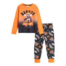 (9-10 Years, Orange/Blue) Naruto Boys Character Long-Sleeved Long Pyjama Set