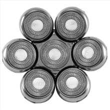 Cabezal de corte para afeitadora eléctrica, recortadora de barba para hombre, uso en seco y húmedo, cuchilla flotante 7D, color plata.