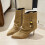 Brown Women's Suede Ankle Boots Pointed Toe High Heel 6