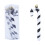 Black and White Candy Cane Ornaments Plastic 4 PCS 2