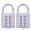 Anti-Theft Button Padlock Zinc Alloy 2-Pack Silver 2