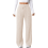 Women's Casual Joggers with Pockets Beige M 1