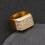 Men's Smooth Rectangle Wedding Ring Hip Hop Punk Style 2