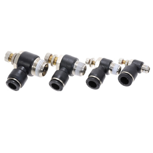 Black Push-in Elbow Fitting for Pneumatic Tube 1 Piece 2