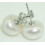 White Freshwater Cultured Pearl Silver Stud Earrings 8-9 mm 1