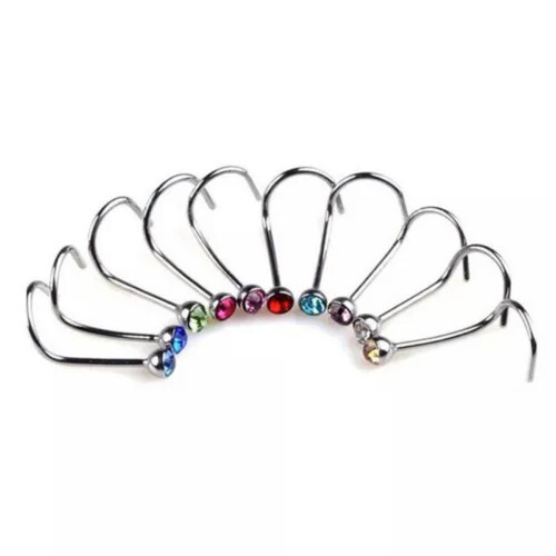 Crystal Nose Stud Body Piercing Jewelry 60 pcs