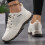 Breathable Knit Low Top Sneakers White Size 38 7