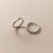 Sterling Silver Hoop Sleeper Earrings 15 mm Pairs