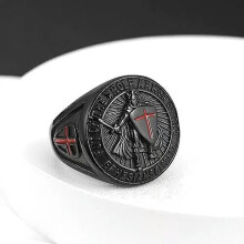 Sword Shield Warrior Ring Stainless Steel Size 12