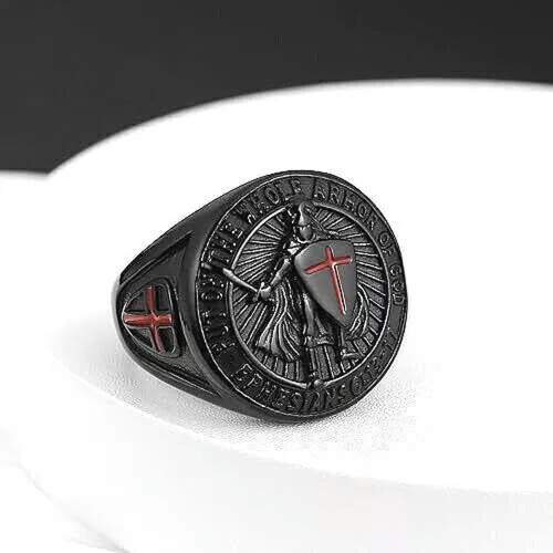 Sword Shield Warrior Ring Stainless Steel Size 12