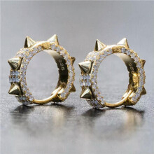 925 Silver Cross Cubic Zirconia Hoop Drop Earrings