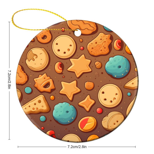 Ceramic Christmas Ornament Chocolate Cookie Design 1 Piece 2