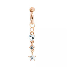 Faux Belly Piercing Clip-on Navel Ring Rose Gold Star