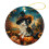 Kitten Witch Hat Ceramic Ornament Black White Vintage 3