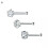 Punk Zircon Nose Stud Surgical Steel 6mm 1