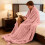 Fuzzy Ribbed Throw Blanket Soft Lightweight Pink 90.5x78.7 4