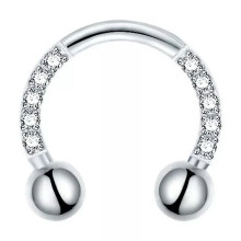 Tiny Zircon Horseshoe Ring for Nose Septum Ear Piercing