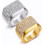 Men's Smooth Rectangle Wedding Ring Hip Hop Punk Style 4