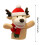 Soft Christmas reindeer hand puppet for kids 1 piece 3