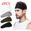 LNKOO Men's Headband Stretchy Moisture-Wicking 4-Pack 1