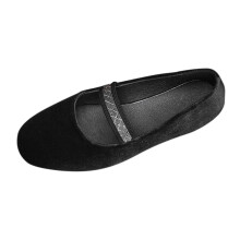 Women's Solid Color Flat Shoes Round Toe Flock Material
