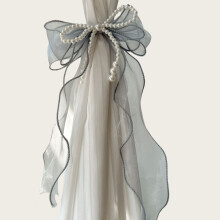 Bowknot Curtain Tiebacks with Pearls 2 Pcs