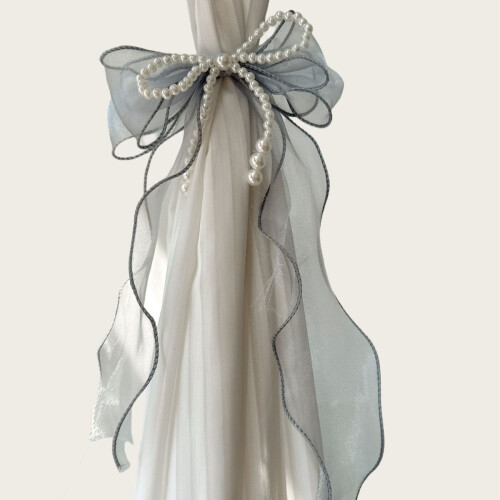 Bowknot Curtain Tiebacks with Pearls 2 Pcs