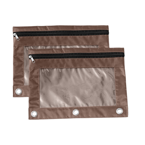 Oxford Pencil Case 3-Hole 2-Pack Large Zipper Binder Bag 1