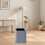 Square Trash Can Gray Plastic Minimalist 10L 4