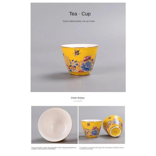 Ceramic Enamel Teapot with Painted Design 2