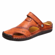 Men's Leather Sandals Summer Beach Footwear
