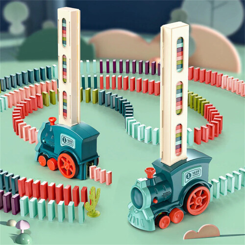 Automatic Domino Train Toy Set STEM Pull-Back Train 1 Set 1