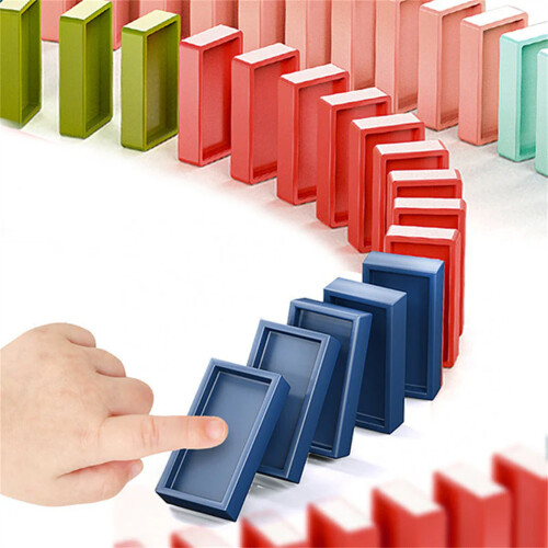 Automatic Domino Train Toy Set STEM Pull-Back Train 1 Set 2