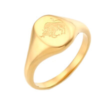 Stainless Steel Zodiac Ring Taurus Size 6