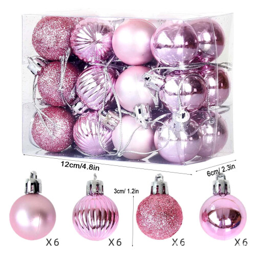 Shatterproof Christmas Ornaments Pink Electroplated Balls 1