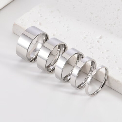 Stainless Steel Minimalist Ring Silver Size 6 2