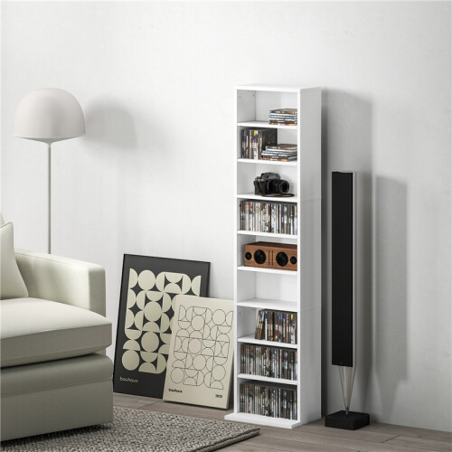 260 Narrow CD Storage Unit - White 2