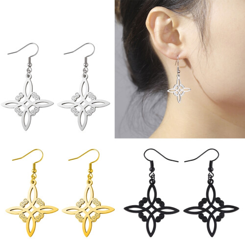 Alloy Witchcraft Drop Earrings Witch Knot Amulet 2