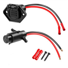 Trolling Motor Plug Waterproof Trolling Motor Plugs 12V-24V 8 Gauge 2 Wire Trolling Motor Plug and Receptacle for Minn