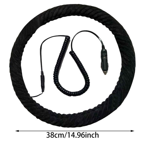 Heated Steering Wheel Cover 12V Universal Spring Cord Design 2