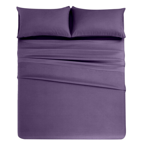 Bedding Set Polyester 4-Piece Twin Purple