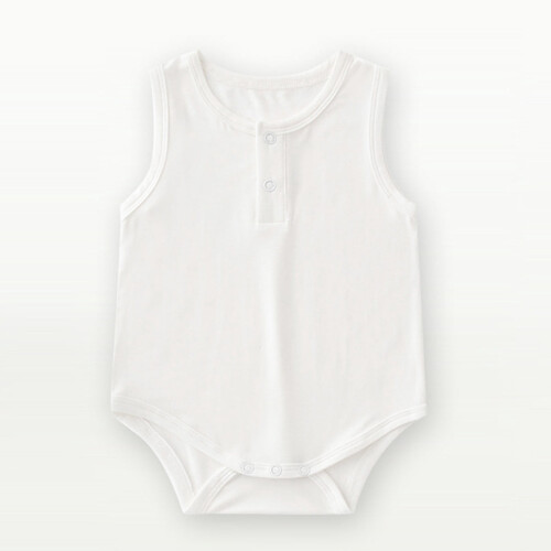 Sleeveless Bodysuit Rayon from Bamboo White 12-18 Months 1