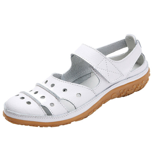 Women's perforated leather slip-ons white size 39 1