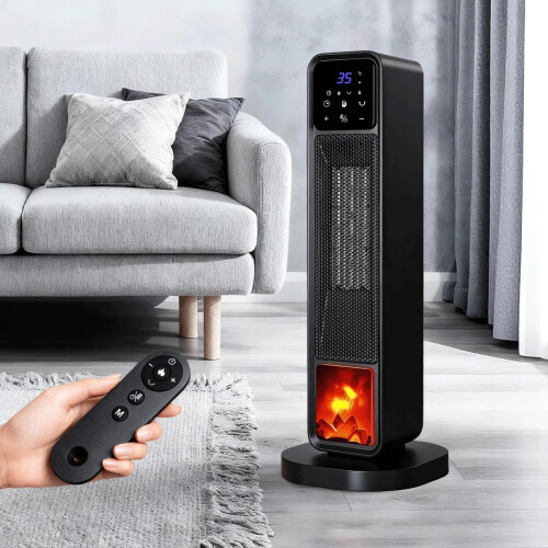 2000W 120 Electric Oscillating Ceramic PTC Tower Fan Heater with Timer & Remote
