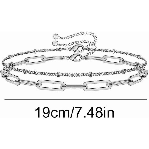 Two Layer Silver Bracelet for Women Friendship Gift 1