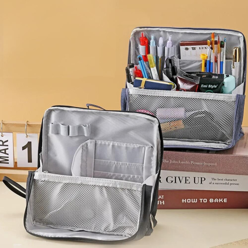 Portable Foldable Oxford Cloth Makeup Bag with Compartments 2
