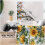 Yellow Sunflower Country Kitchen Curtains 2-Panel Rod Pocket 6