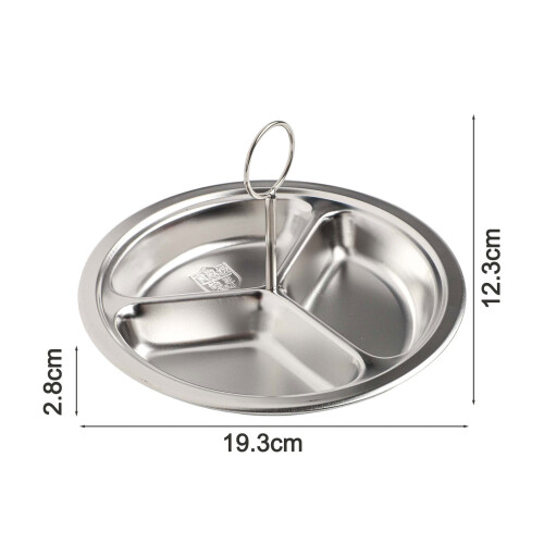 Stainless Steel Steamer Basket with Handle 3 Cavities 2